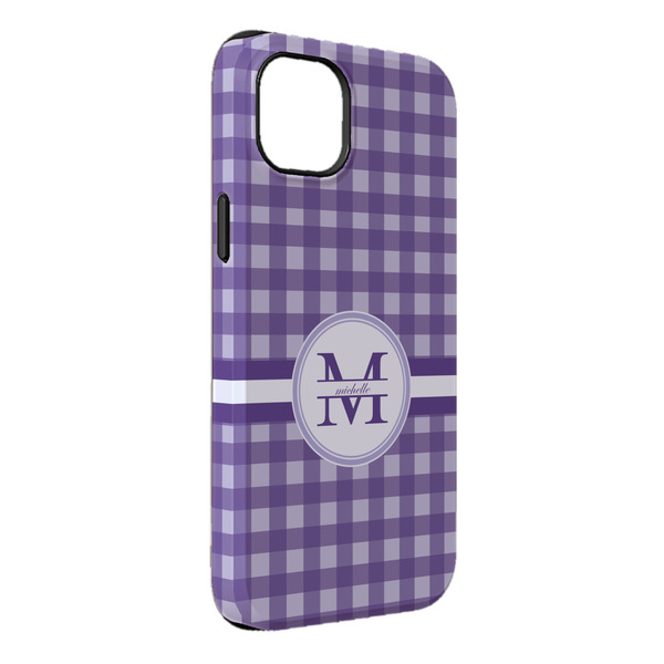 Custom Gingham Print iPhone Case - Rubber Lined - iPhone 14 Plus (Personalized)