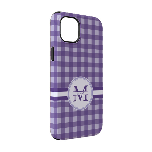 Custom Gingham Print iPhone Case - Rubber Lined - iPhone 14 Pro (Personalized)