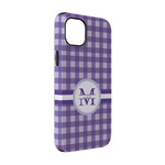 Gingham Print iPhone Case - Rubber Lined - iPhone 14 (Personalized)