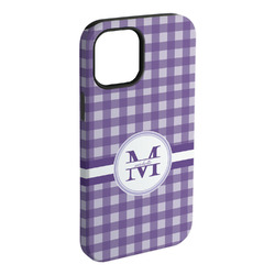 Gingham Print iPhone Case - Rubber Lined - iPhone 15 Plus (Personalized)