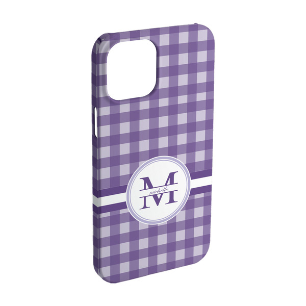 Custom Gingham Print iPhone Case - Plastic - iPhone 15 Pro (Personalized)