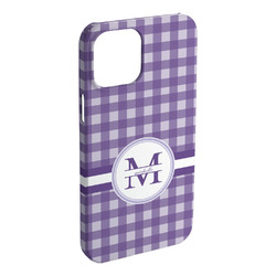 Gingham Print iPhone Case - Plastic - iPhone 15 Pro Max (Personalized)