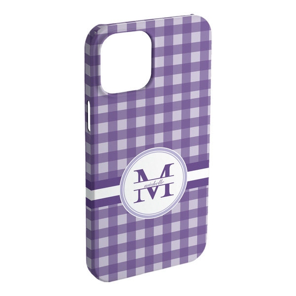Custom Gingham Print iPhone Case - Plastic - iPhone 15 Pro Max (Personalized)