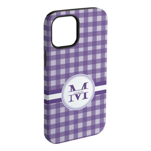 Custom Gingham Print iPhone Case - Rubber Lined (Personalized)