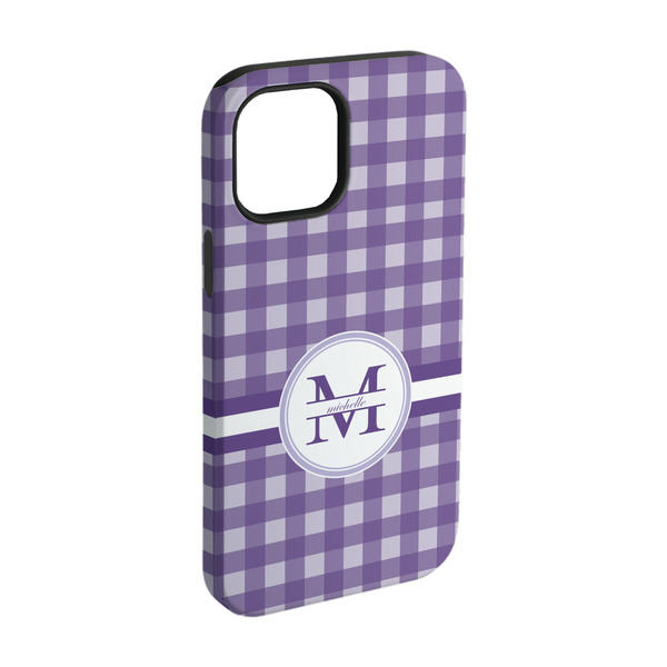 Custom Gingham Print iPhone Case - Rubber Lined - iPhone 15 Pro (Personalized)