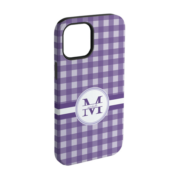 Custom Gingham Print iPhone Case - Rubber Lined - iPhone 15 (Personalized)