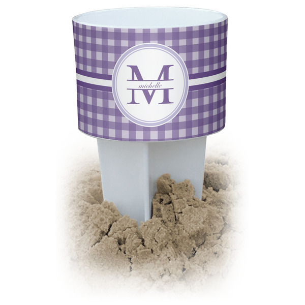 Custom Gingham Print Beach Spiker Drink Holder (Personalized)