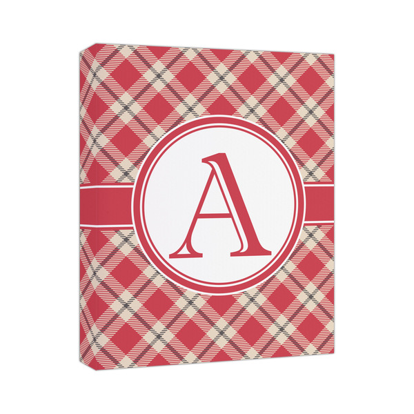 Custom Red & Tan Plaid Canvas Print - 11x14 (Personalized)