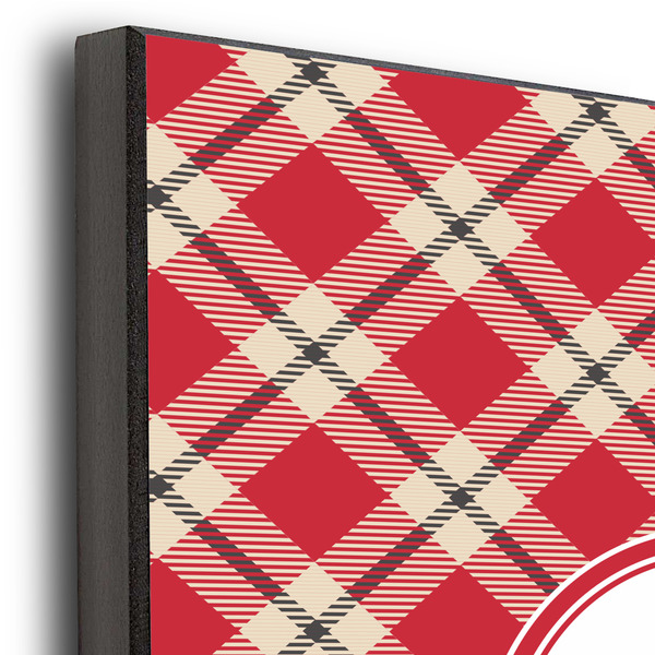 Red & Tan Plaid 11x14 Wood Print - Closeup