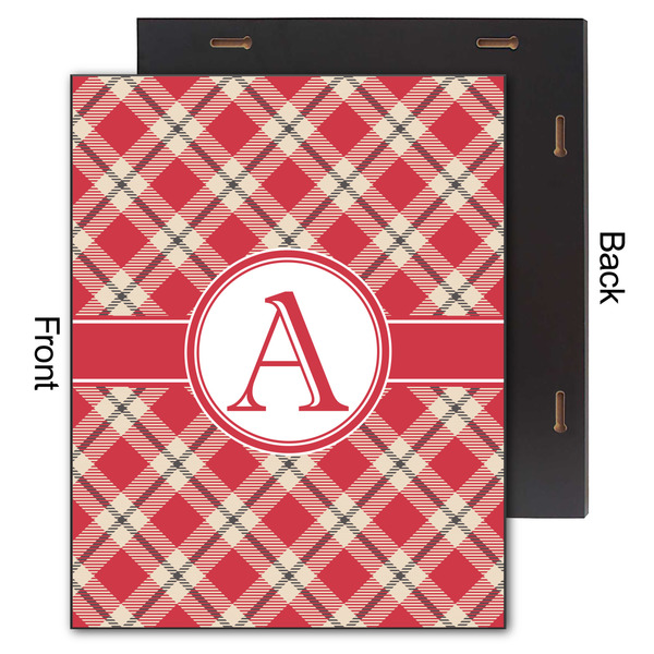 Red & Tan Plaid 11x14 Wood Print - Front & Back View