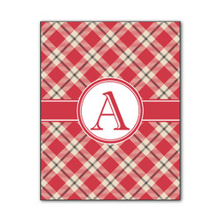 Red & Tan Plaid Wood Print - 11x14 (Personalized)