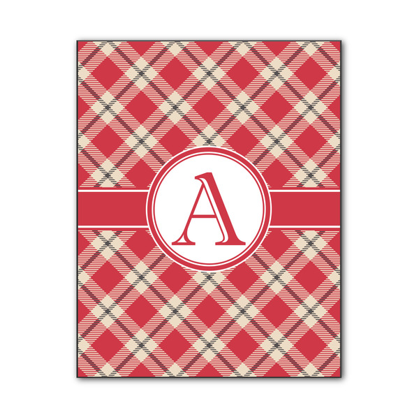 Custom Red & Tan Plaid Wood Print - 11x14 (Personalized)