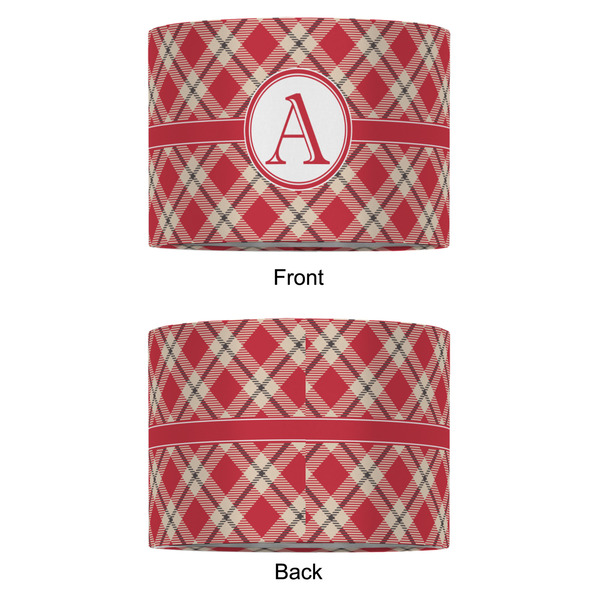 Red & Tan Plaid 12" Drum Lampshade - APPROVAL (Fabric)