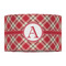 Red & Tan Plaid 12" Drum Lampshade - FRONT (Fabric)