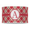 Red & Tan Plaid 12" Drum Lampshade - FRONT (Poly Film)