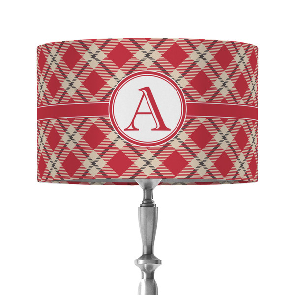 Custom Red & Tan Plaid 12" Drum Lamp Shade - Fabric (Personalized)