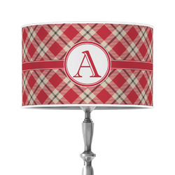 Red & Tan Plaid 12" Drum Lamp Shade - Poly-film (Personalized)