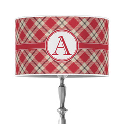 Red & Tan Plaid 12" Drum Lamp Shade - Poly-film (Personalized)