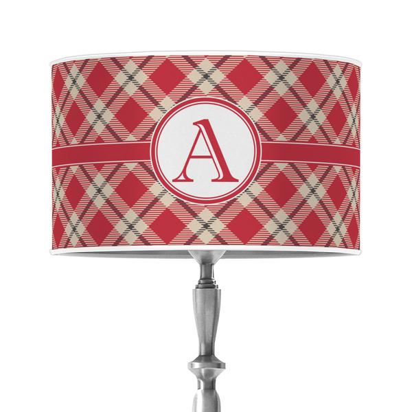 Custom Red & Tan Plaid 12" Drum Lamp Shade - Poly-film (Personalized)