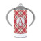 Red & Tan Plaid 12 oz Stainless Steel Sippy Cups - FRONT