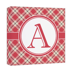 Red & Tan Plaid Canvas Print - 12x12 (Personalized)