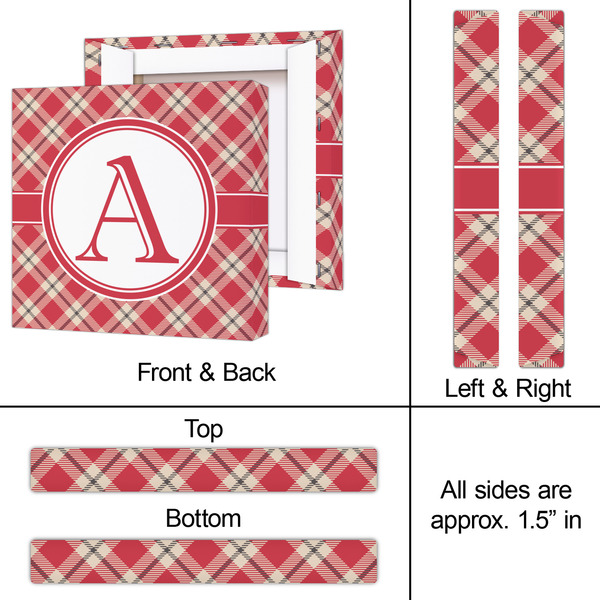Red & Tan Plaid 12x12 - Canvas Print - Approval