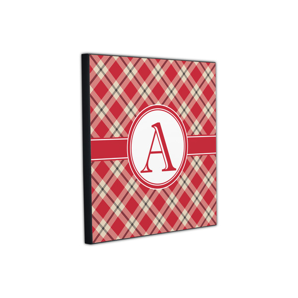 Red & Tan Plaid 12x12 Wood Print - Angle View