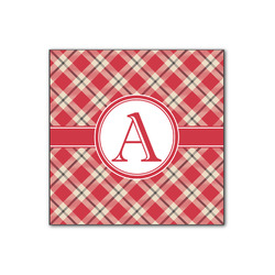 Red & Tan Plaid Wood Print - 12x12 (Personalized)
