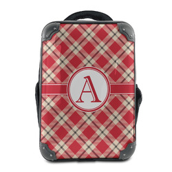 Red & Tan Plaid 15" Hard Shell Backpack (Personalized)