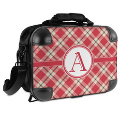 Red & Tan Plaid Hard Shell Briefcase (Personalized)