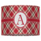 Red & Tan Plaid 16" Drum Lampshade - FRONT (Fabric)