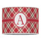 Red & Tan Plaid 16" Drum Lampshade - FRONT (Poly Film)