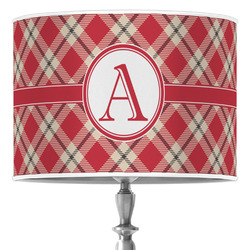 Red & Tan Plaid 16" Drum Lamp Shade - Poly-film (Personalized)