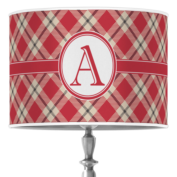Custom Red & Tan Plaid Drum Lamp Shade (Personalized)
