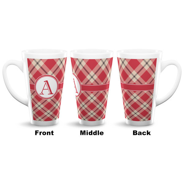 Red & Tan Plaid 16 Oz Latte Mug - Approval