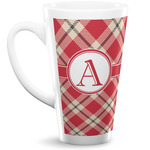 Red & Tan Plaid Latte Mug (Personalized)