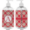 Red & Tan Plaid 16 oz Plastic Liquid Dispenser- Approval- White