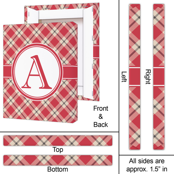 Red & Tan Plaid 16x20 - Canvas Print - Approval