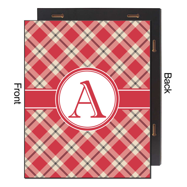 Red & Tan Plaid 16x20 Wood Print - Front & Back View