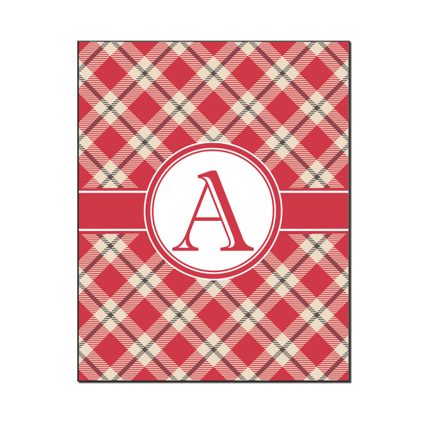 Custom Red & Tan Plaid Wood Print - 16x20 (Personalized)