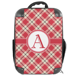Red & Tan Plaid Hard Shell Backpack (Personalized)