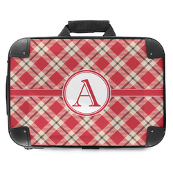Red & Tan Plaid Hard Shell Briefcase - 18" (Personalized)