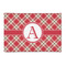 Red & Tan Plaid Patio Rug (Personalized)