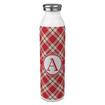 Red & Tan Plaid 20oz Stainless Steel Water Bottle - Full Print (Personalized)