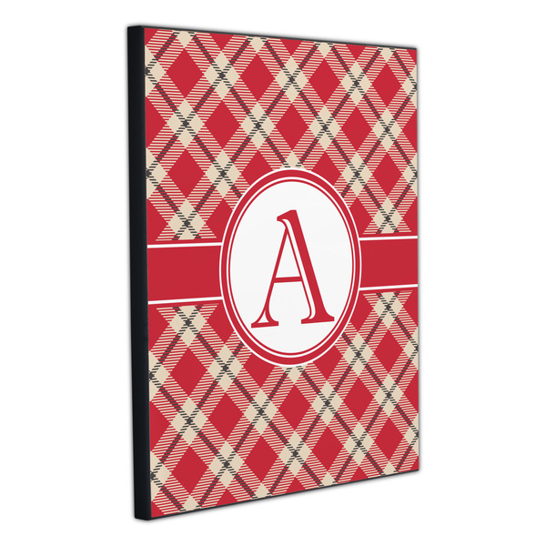 Red & Tan Plaid 20x24 Wood Print - Angle View