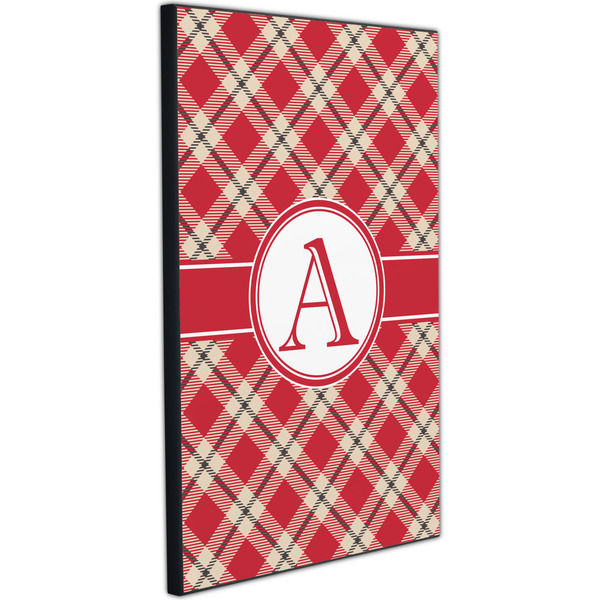 Red & Tan Plaid 20x30 Wood Print - Angle View