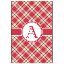 Red & Tan Plaid Wood Print - 20x30 (Personalized)