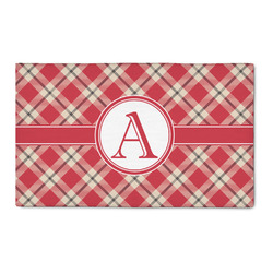 Red & Tan Plaid 3' x 5' Indoor Area Rug (Personalized)