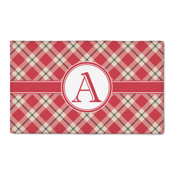 Custom Red & Tan Plaid 3' x 5' Indoor Area Rug (Personalized)
