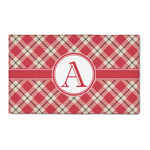 Red & Tan Plaid 3' x 5' Patio Rug (Personalized)